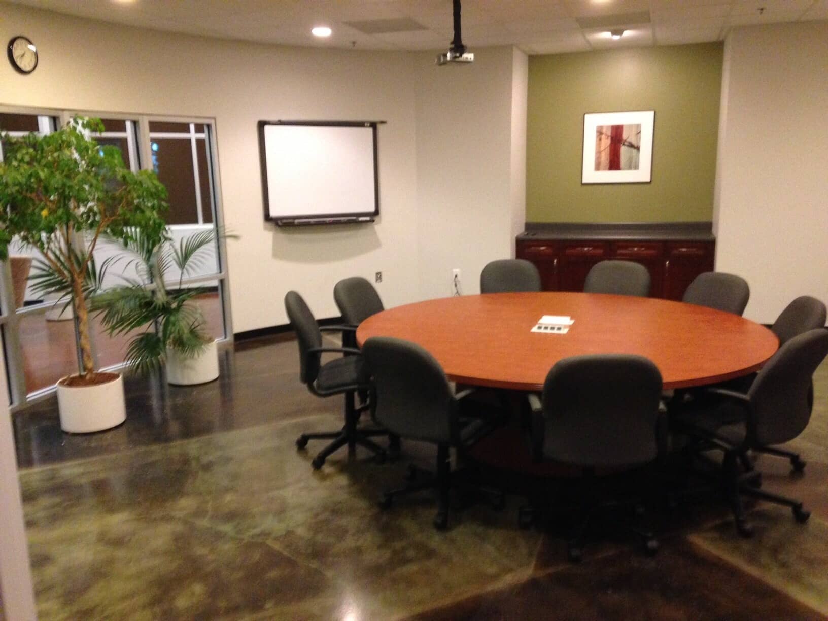 Conference room with presentation equipment